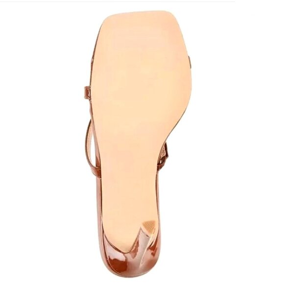 STEVE MADDEN GRACEY Women's Slingback Strappy Heel Sandals Cognac Patent Size 9 - Picture 7 of 8